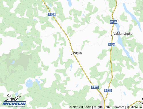 Mapa MICHELIN Pūņas - ViaMichelin
