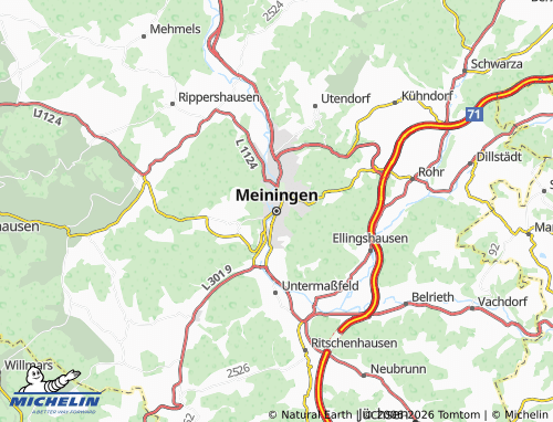 Mappa MICHELIN Meiningen - ViaMichelin