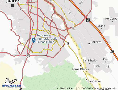 MICHELIN Terrenos Nacionales map - ViaMichelin