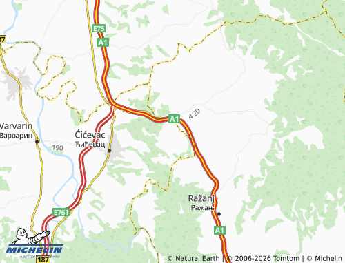 Mapa MICHELIN Pločnik - ViaMichelin