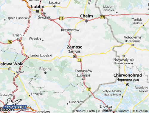 MICHELIN Zamosc map - ViaMichelin