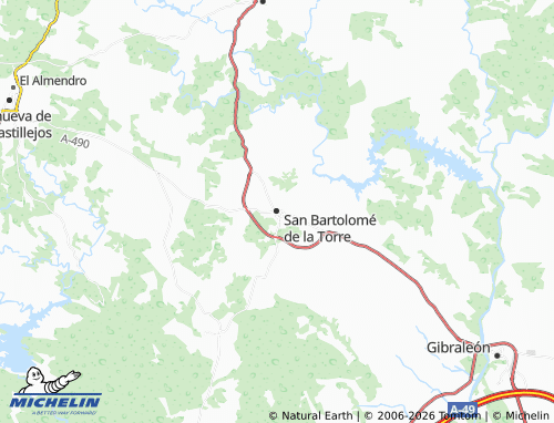 MICHELIN San Bartolomé de la Torre map - ViaMichelin