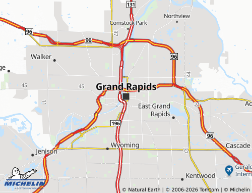 Carte MICHELIN Grand Rapids - ViaMichelin