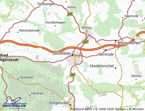 MICHELIN Leinefelde-Worbis map - ViaMichelin