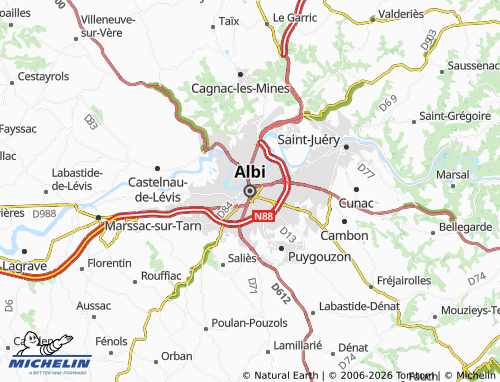MICHELIN Albi map - ViaMichelin