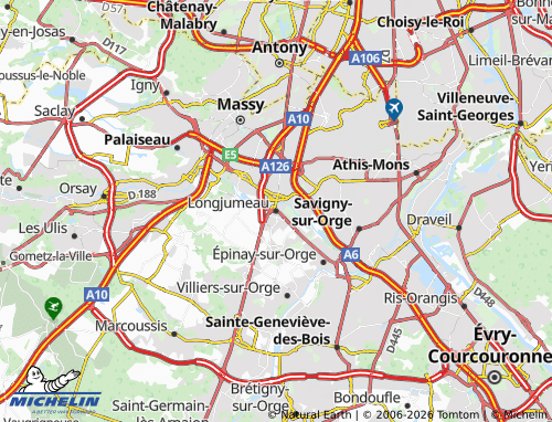 MICHELIN Longjumeau map - ViaMichelin