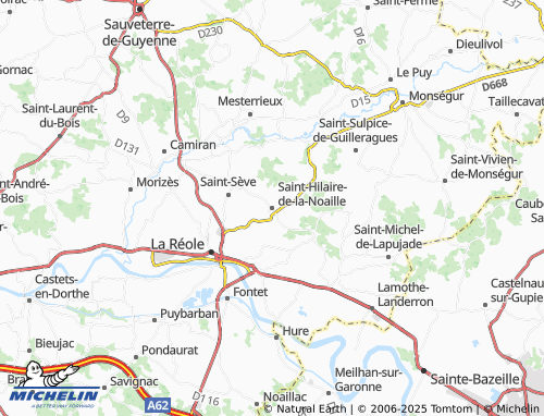 MICHELIN Saint-Hilaire-de-la-Noaille map - ViaMichelin