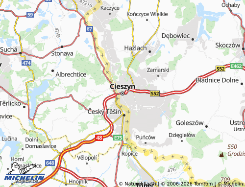 MICHELIN Cieszyn map - ViaMichelin