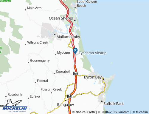 Kaart MICHELIN Tyagarah - ViaMichelin
