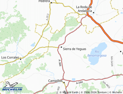 MICHELIN Sierra de Yeguas map - ViaMichelin