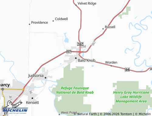 Mappa MICHELIN Bald Knob - ViaMichelin
