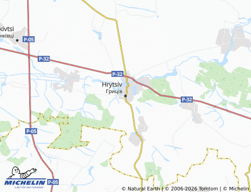 MICHELIN Hrytsiv map - ViaMichelin