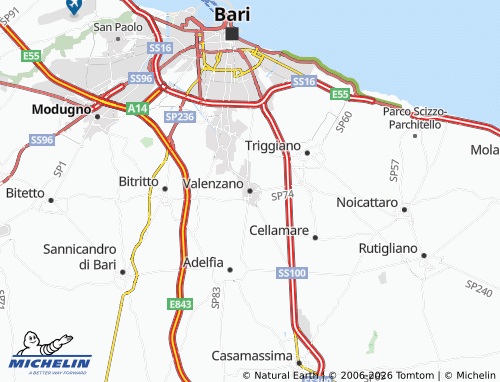 MICHELIN Valenzano map - ViaMichelin
