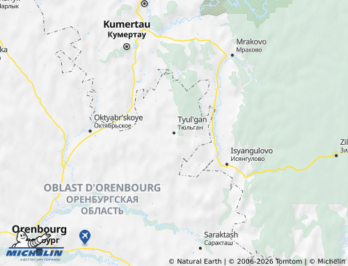 Carte MICHELIN Tyul'ganskiy rayon - ViaMichelin