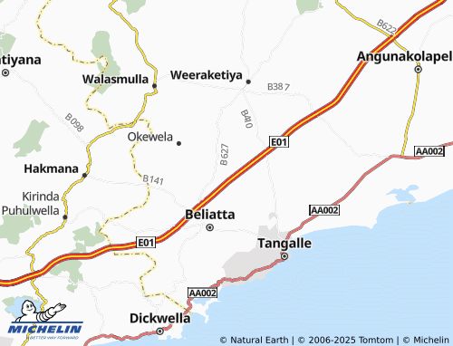 MICHELIN Beligalla North map - ViaMichelin