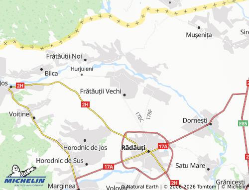 Carte MICHELIN Frătăuții Vechi - ViaMichelin