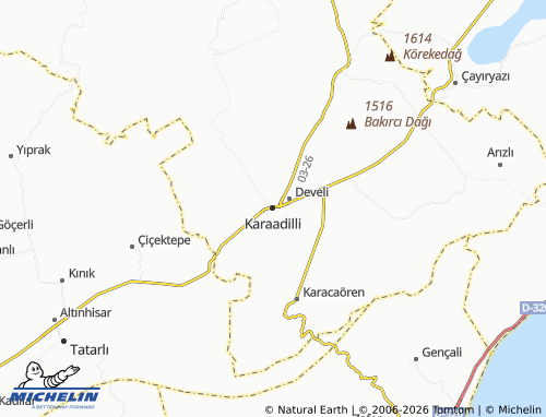 Mappa MICHELIN Karaadilli - ViaMichelin