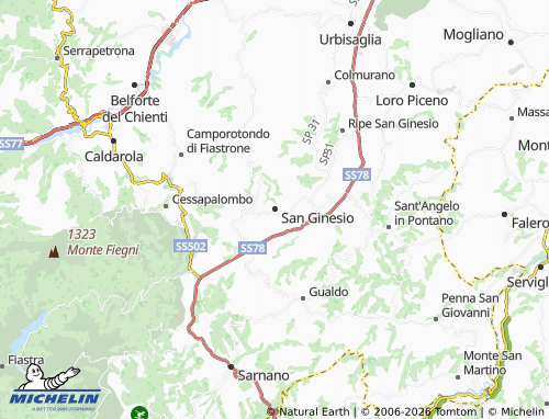 Mappa MICHELIN San Ginesio - ViaMichelin