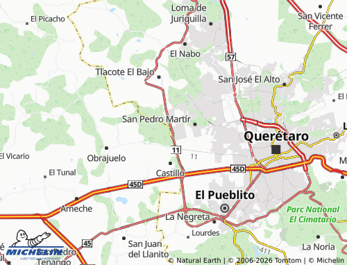MICHELIN-Landkarte Sonterra, Álamo - ViaMichelin