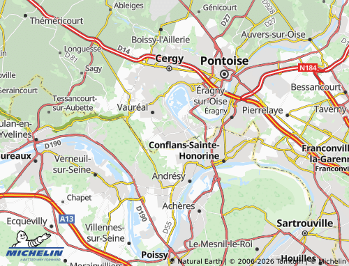 MICHELIN Jouy-le-Moutier map - ViaMichelin