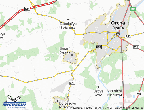 MICHELIN Baran' map - ViaMichelin