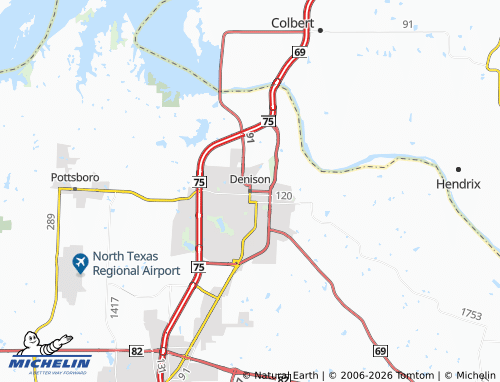 Mapa MICHELIN Denison - ViaMichelin