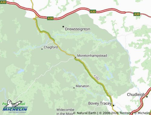 Carte MICHELIN Moretonhampstead - ViaMichelin