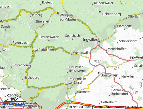 Mapa MICHELIN Weiterswiller - ViaMichelin