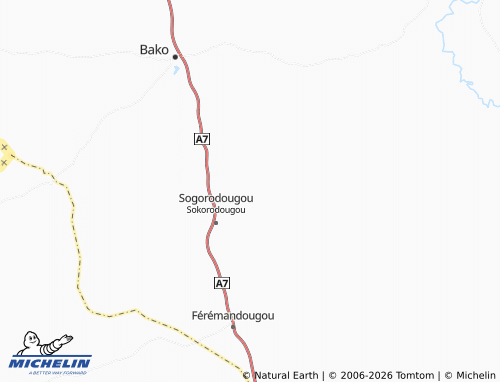 MICHELIN-Landkarte Tindirima-Sokoro - ViaMichelin