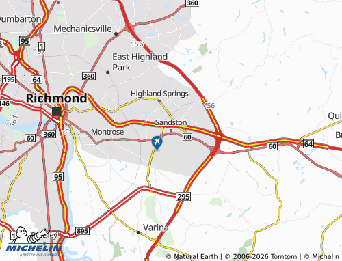 Mapa MICHELIN Sandston - ViaMichelin