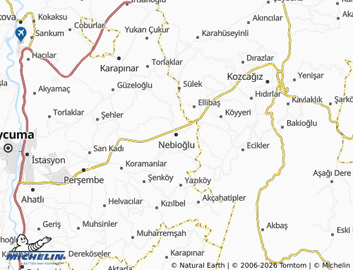 MICHELIN Nebioğlu map - ViaMichelin