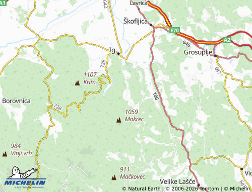 Carte MICHELIN Škrilje - ViaMichelin