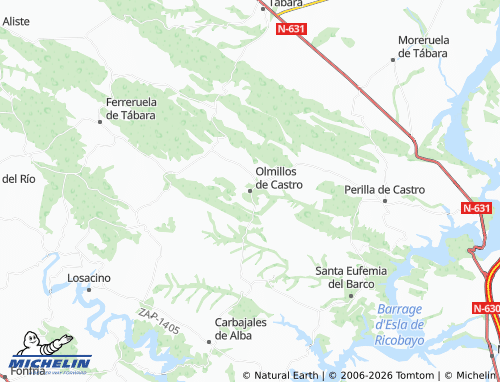 MICHELIN Olmillos de Castro map - ViaMichelin