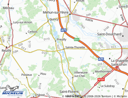 MICHELIN Sainte-Thorette map - ViaMichelin