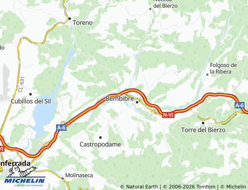 MICHELIN San Román de Bembibre map - ViaMichelin