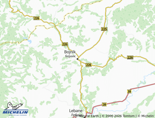Mapa MICHELIN Bojnik - ViaMichelin