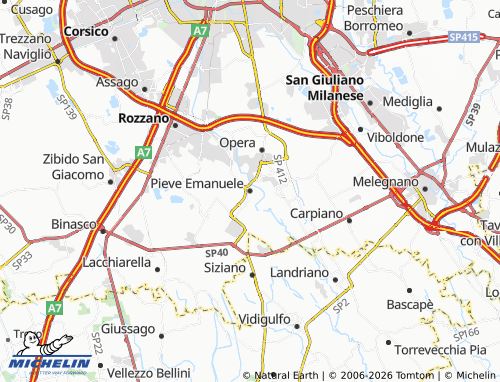 MICHELIN Pieve Emanuele map - ViaMichelin