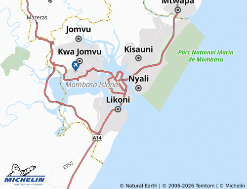 MICHELIN Mnazi Moja map - ViaMichelin