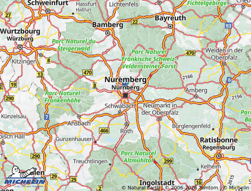 Mappa MICHELIN Norimberga - ViaMichelin