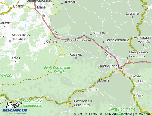 MICHELIN Cazavet map - ViaMichelin