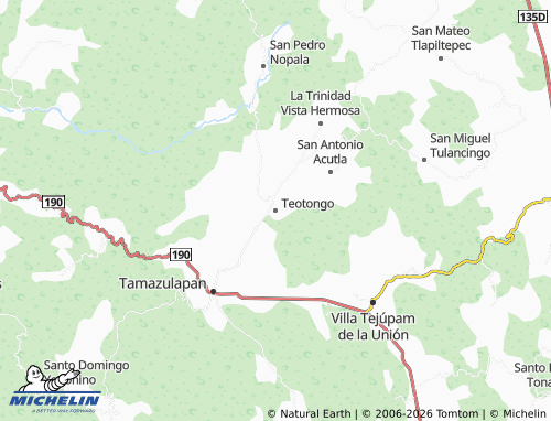 MICHELIN Teotongo map - ViaMichelin
