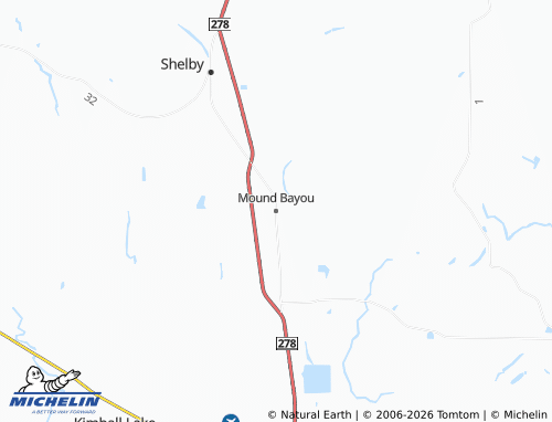Mapa MICHELIN Mound Bayou - ViaMichelin