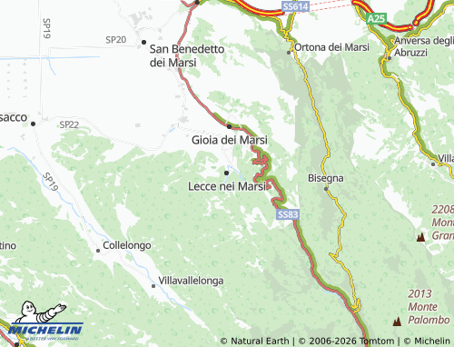 MICHELIN Lecce nei Marsi map - ViaMichelin
