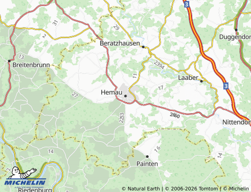 Mapa MICHELIN Hemau - ViaMichelin