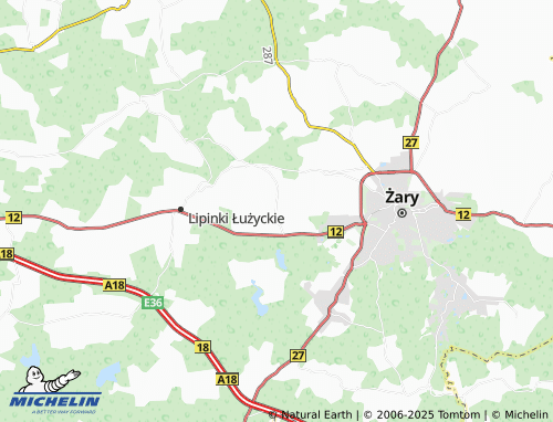 MICHELIN Sieniawa Żarska map - ViaMichelin