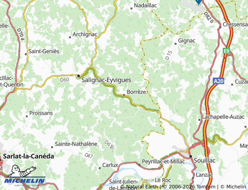 MICHELIN Borrèze map - ViaMichelin