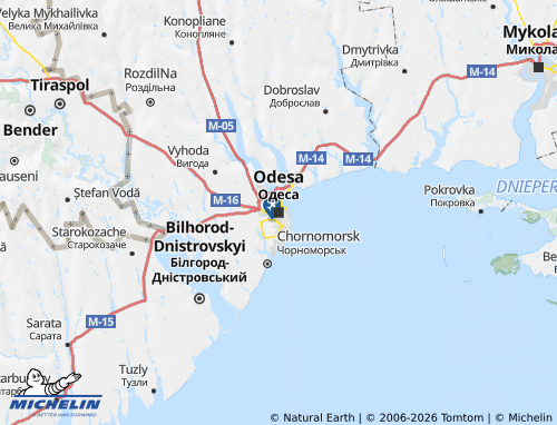 MICHELIN-Landkarte Oblast Odessa - ViaMichelin