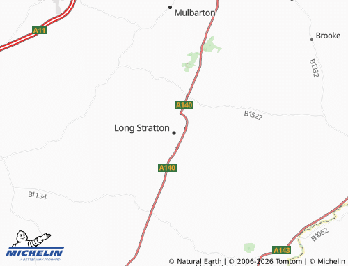 Carte MICHELIN Long Stratton - ViaMichelin