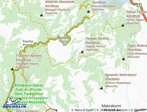 MICHELIN Moni Rentinas map - ViaMichelin