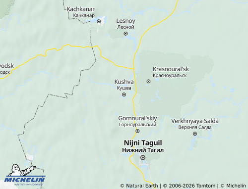 MICHELIN Kushva map - ViaMichelin